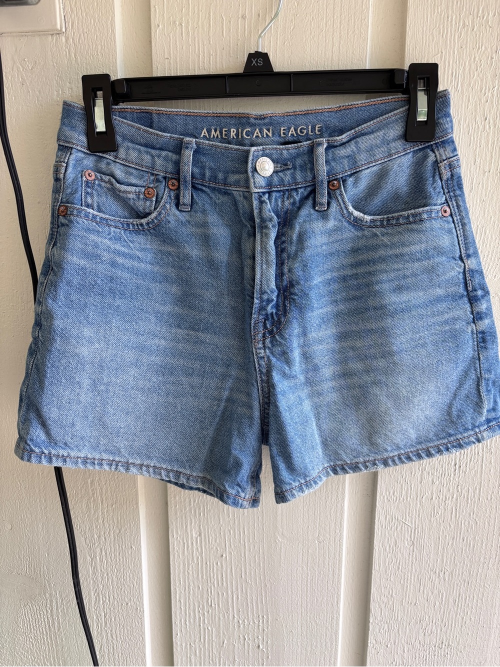 American Eagle Outfitters Medium Light Blue Denim Cutoff Shorts